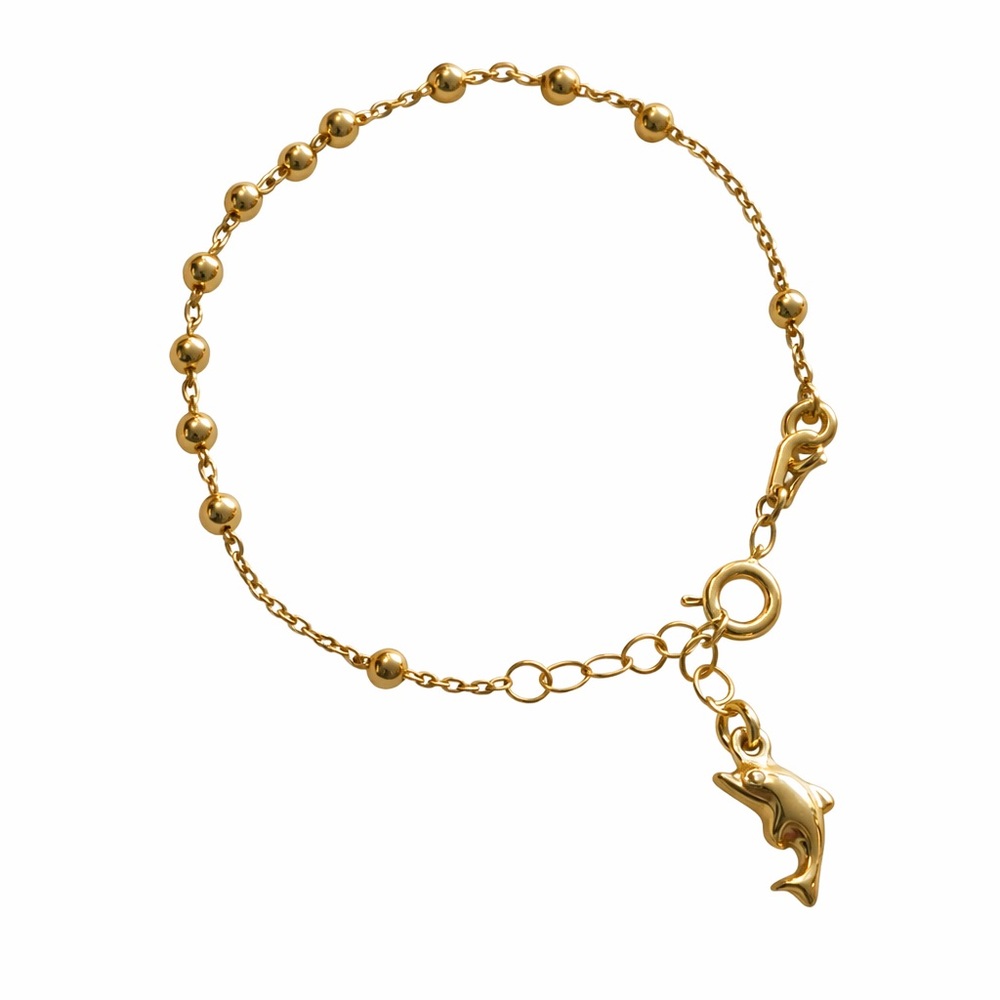 S925 Dolphin Charm Bracelet 7”